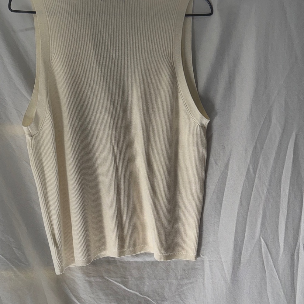 F&F Ivory Ribbed Knit Top - Picture 4 of 5